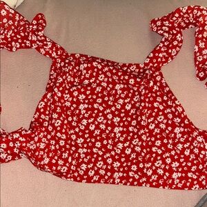 Floral Red Women's Top